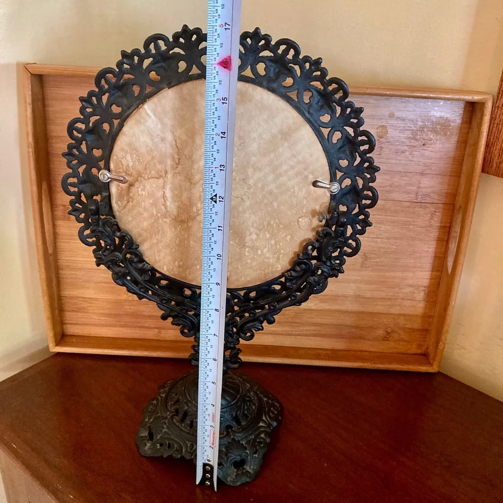 Beautiful vintage black table mirror